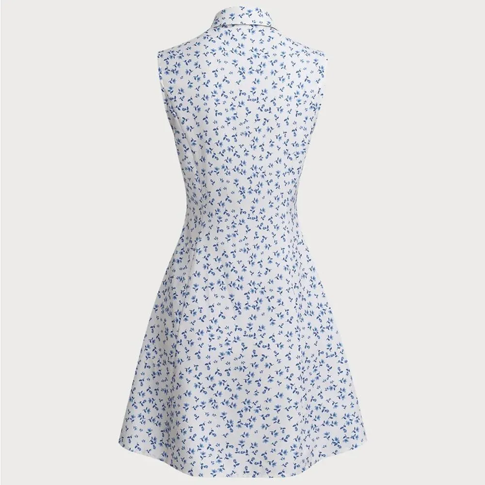 RIHOAS Blue Floral Pocket Sleeveless Mini Dress S - Image 6