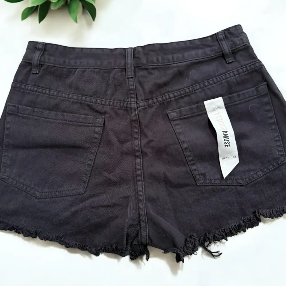 Amuse Society NWT Black Denim Shorts Size 30 - Image 2