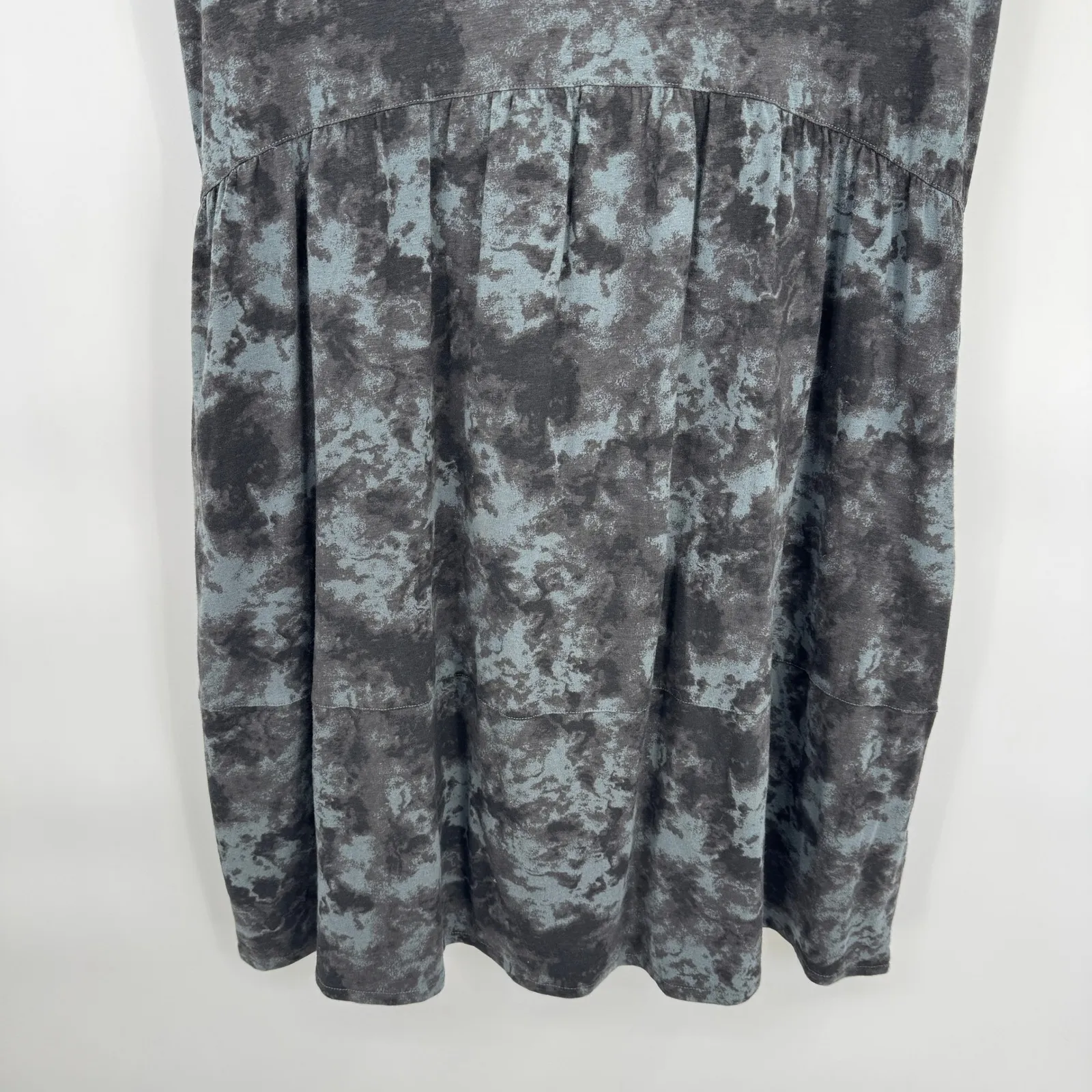 Pact Tie Dye Babydoll Dress Womens Small Short Gray Blue Organic Cotton Pockets - Image 3