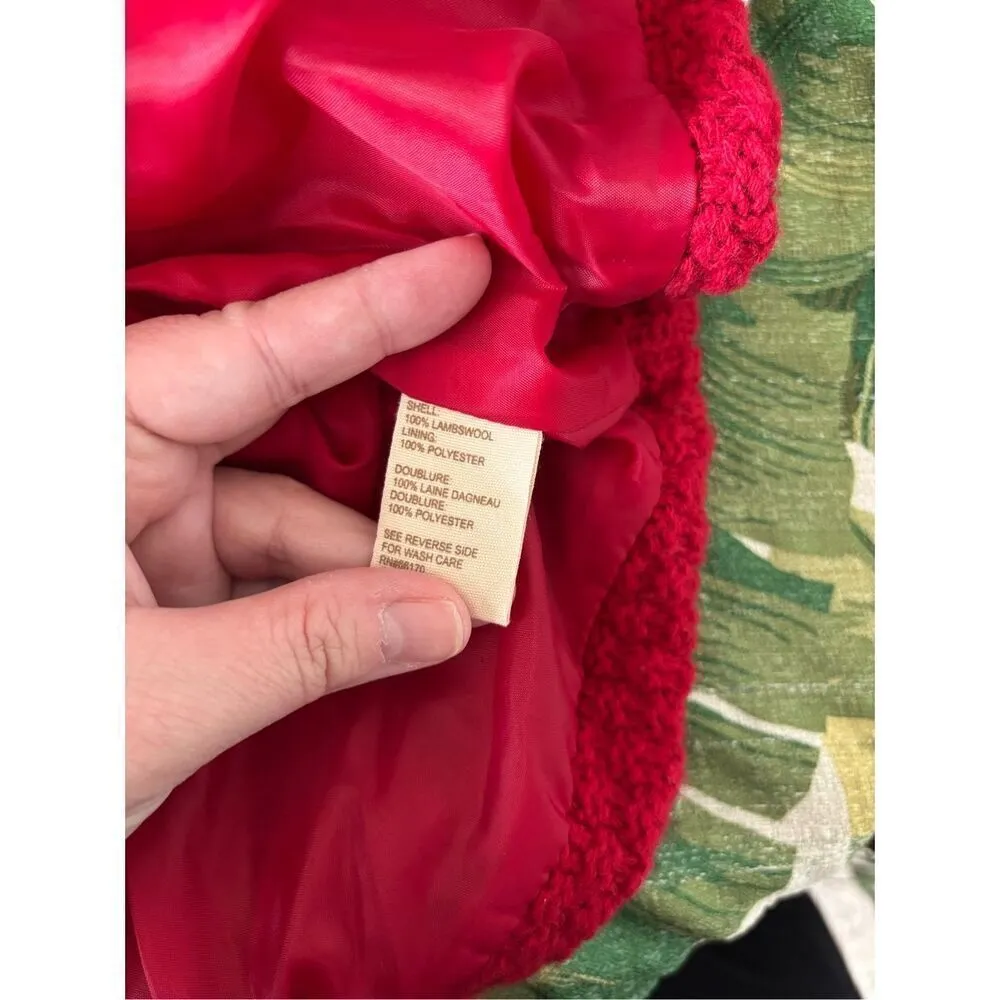 Free People 100% Lambswool Red One Button Lined 3/4 Sleeve Jacket Size XS - Image 3
