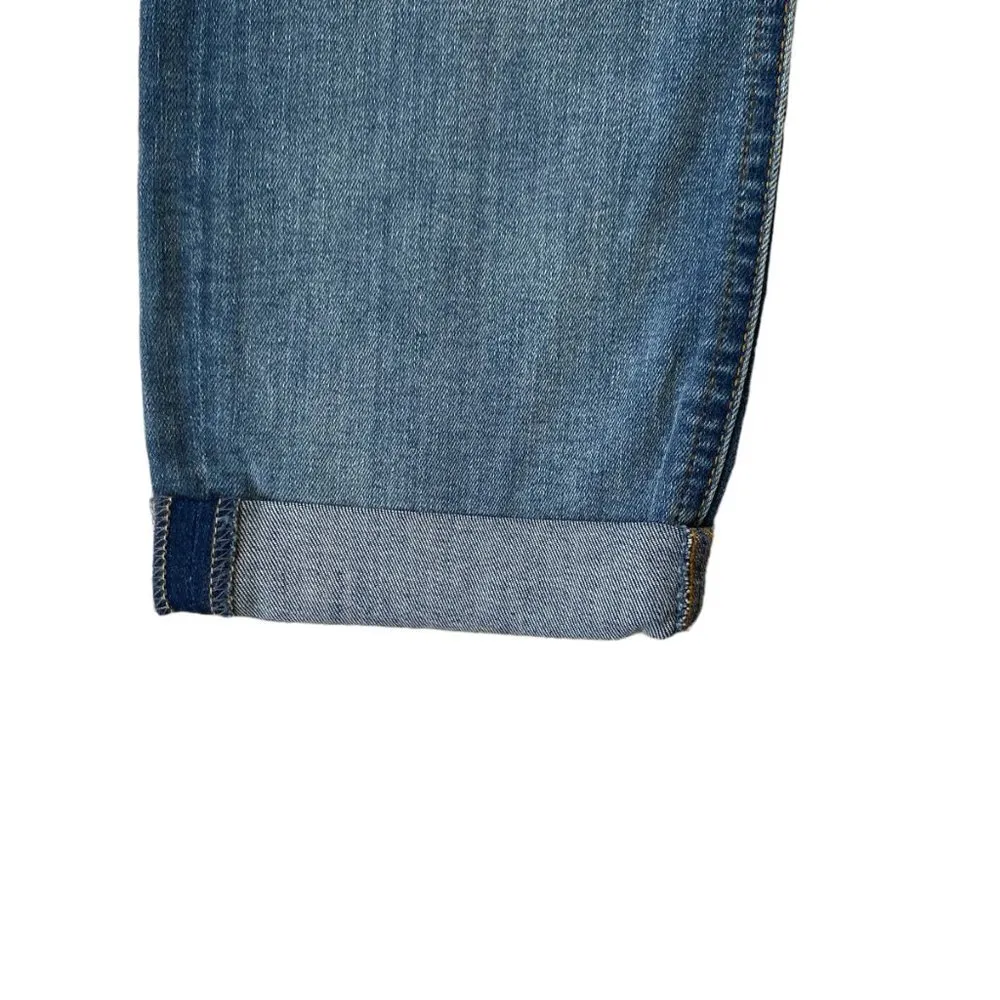 Jen 7 size 6 light wash blue petite slim boyfriend cuffed cropped denim jeans - Image 6