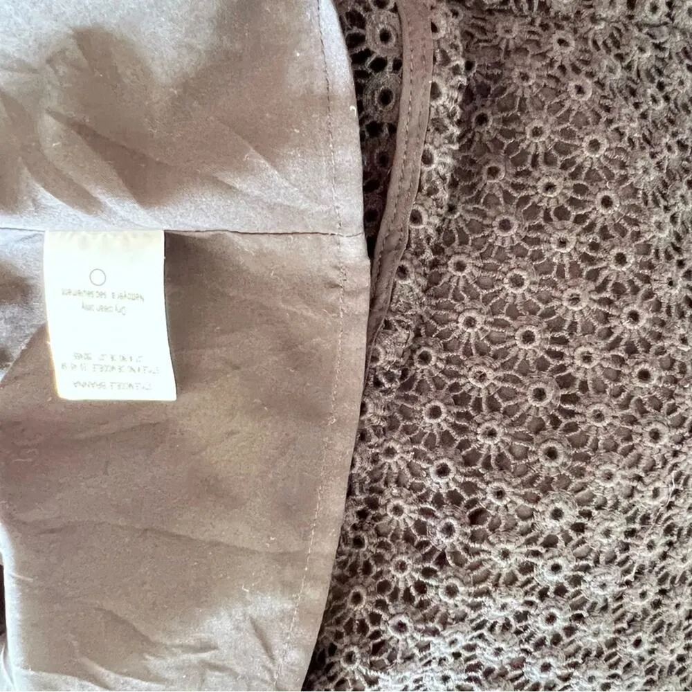 COPY - Theory Eyelet Short Sleeve Back Button Blouse - Image 10