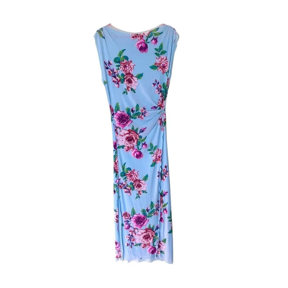 Free People Sky Blue Floral Midi Dress – Sleeveless Summer Style Womens Size XS - Image 5