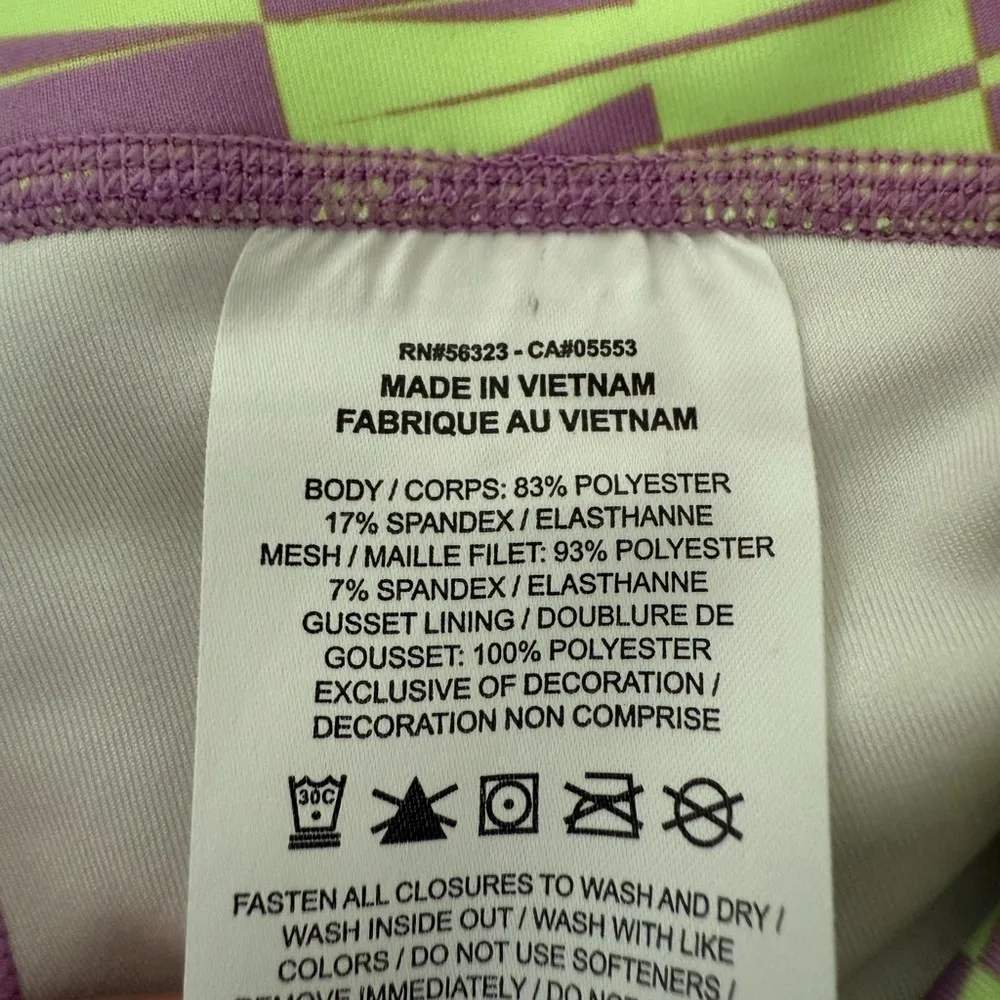 NIKE AIR Fast Dri-Fit Running Tight 7/8 Leggings High Rise Green Purple Small - Image 14