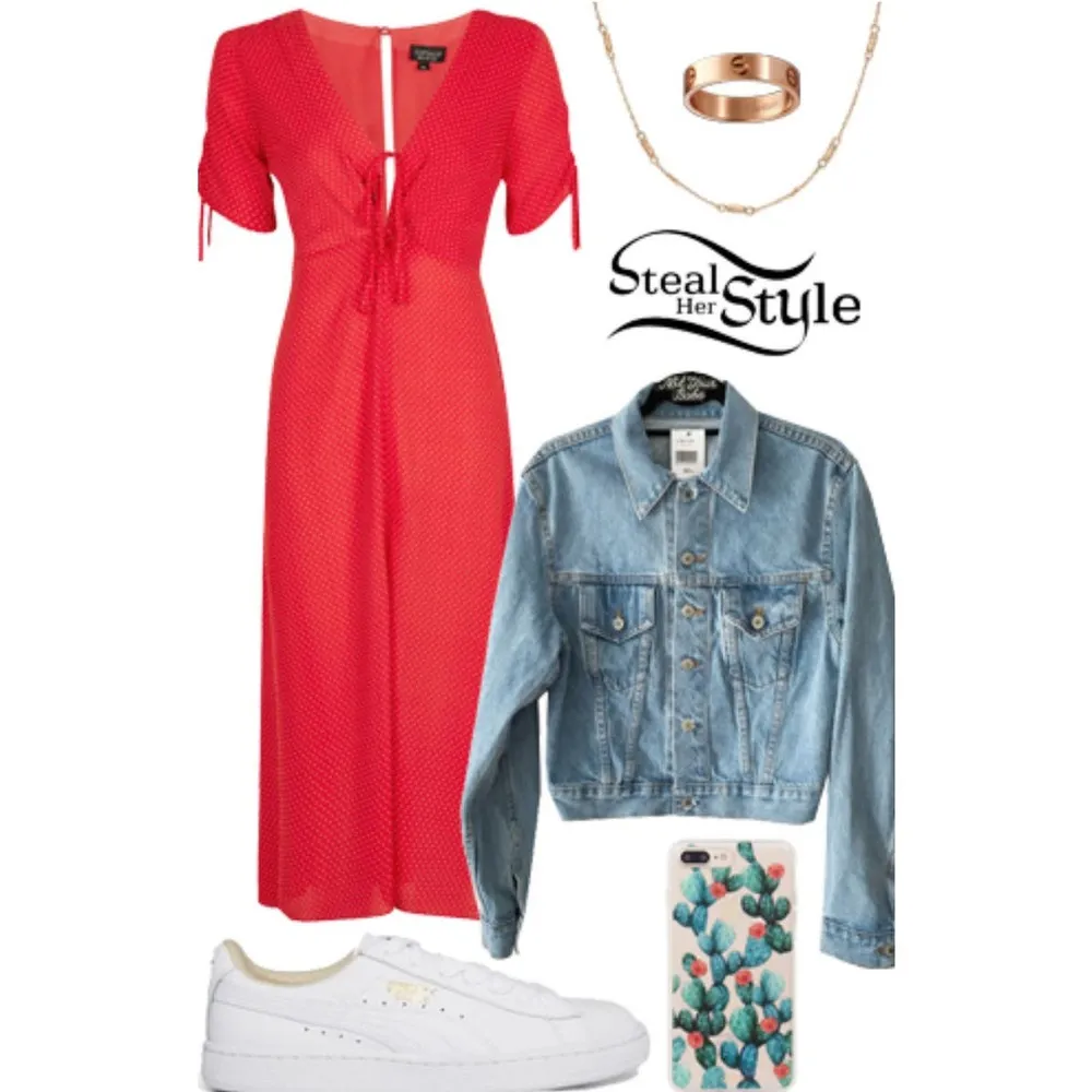 Topshop Poppy Red Polka Dot Spot Midi Tea Dress - Size 4 NWOT Vintage Inspired - Image 6