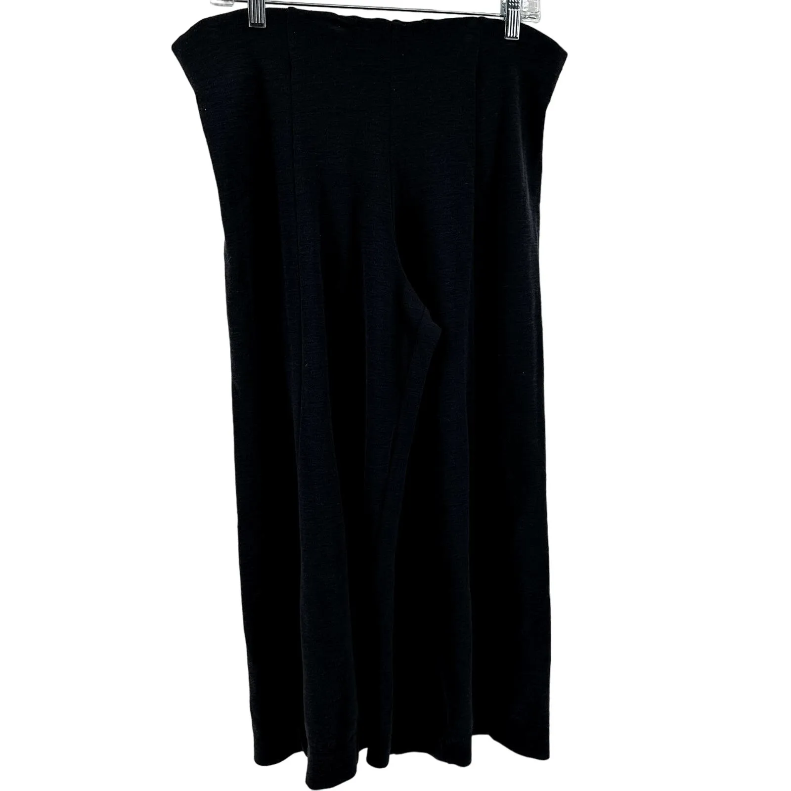 Sarah Pacini Cropped Wide Leg Pants High Waisted Flowy Relaxed Fit Black XLarge Size XL - Image 2