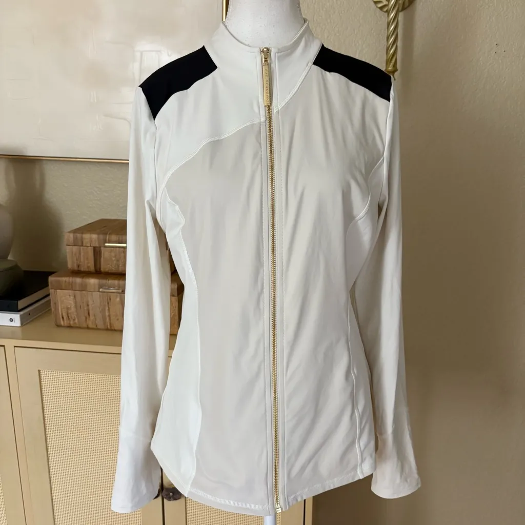 AJE ATHLETICA Cream Full Zip jacket Size‎ 14 White - Image 2