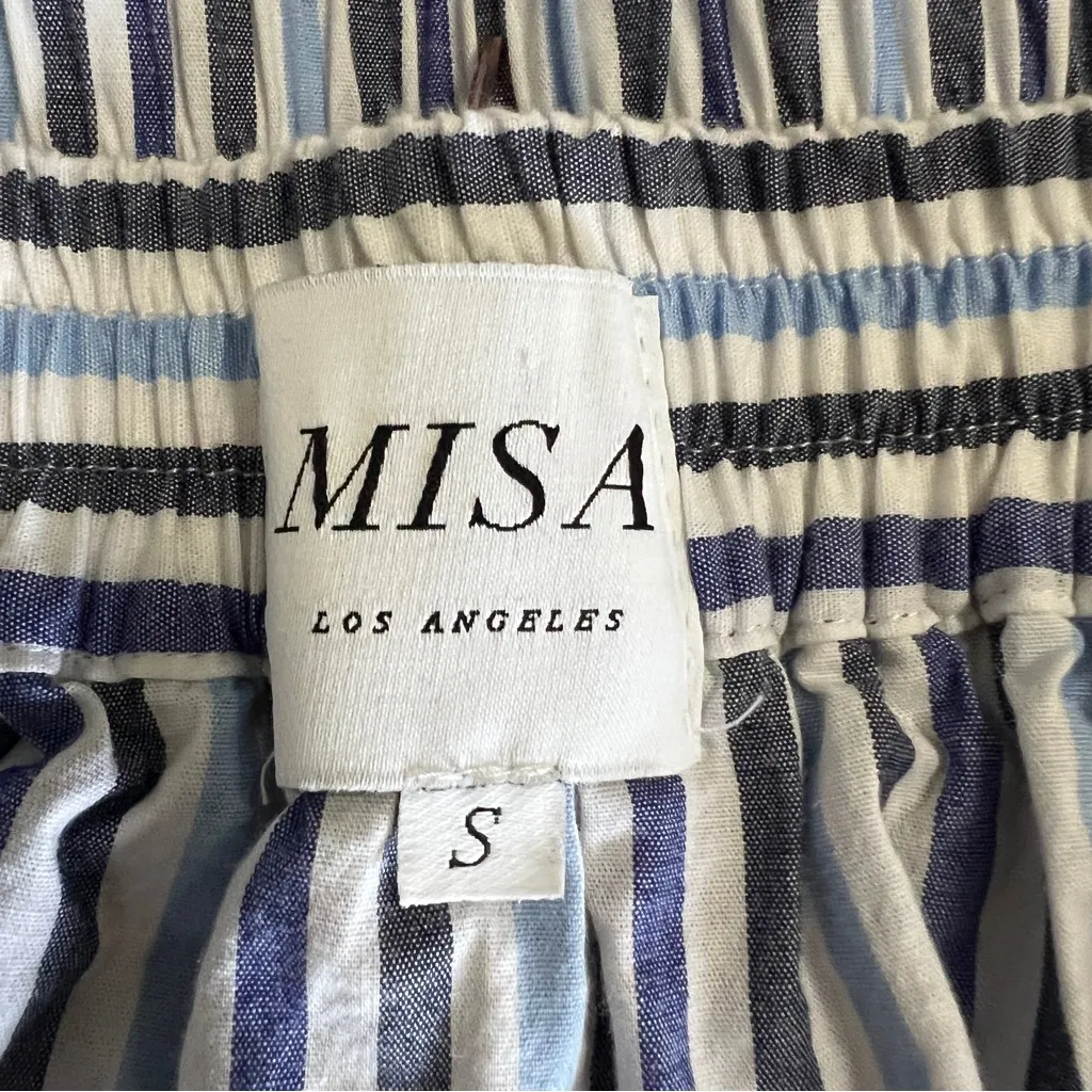 Misa Los Angeles Riley Striped Off Shoulder Ruffle Dress Anthropologie - Image 10