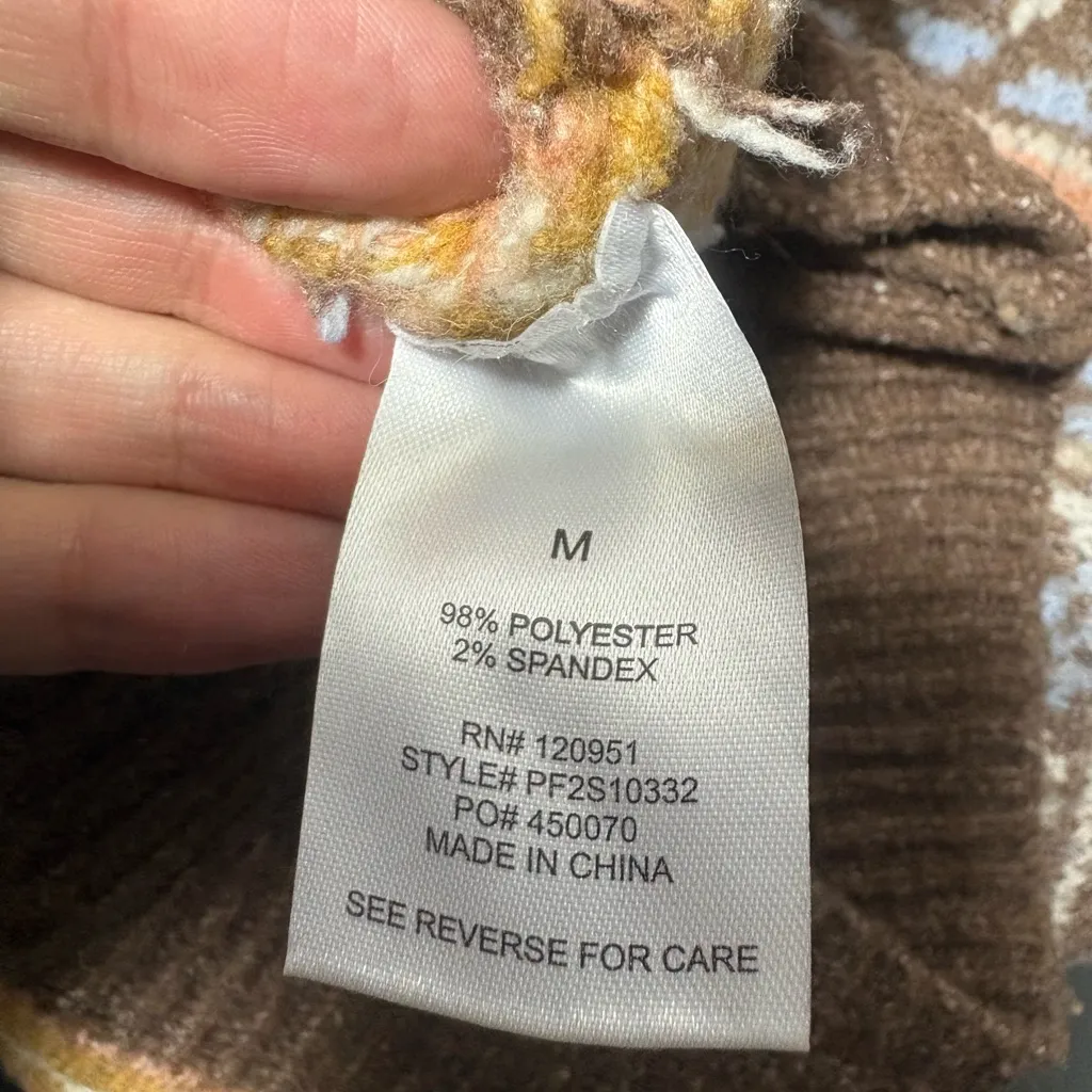 PINK ROSE Brown Patterned Knit Vest - Image 4