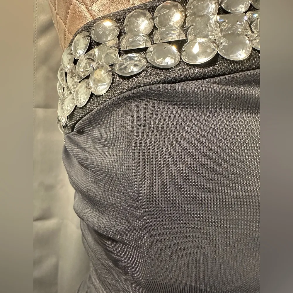 Ruby Rox One Shoulder Gray Cocktail Dress Size Small - Image 3