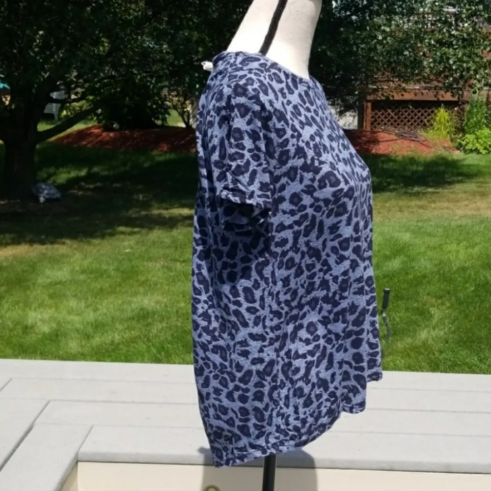 Andrea Jovine Animal Print High Low Waist Short Sleeve T-shirt - Image 3