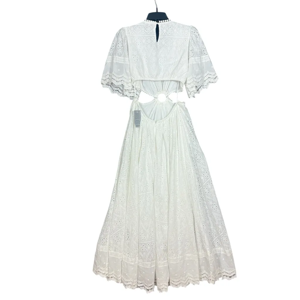 Petal & Pup $139 NWT MERLETTO CUT OUT MAXI DRESS - WHITE M - Image 12