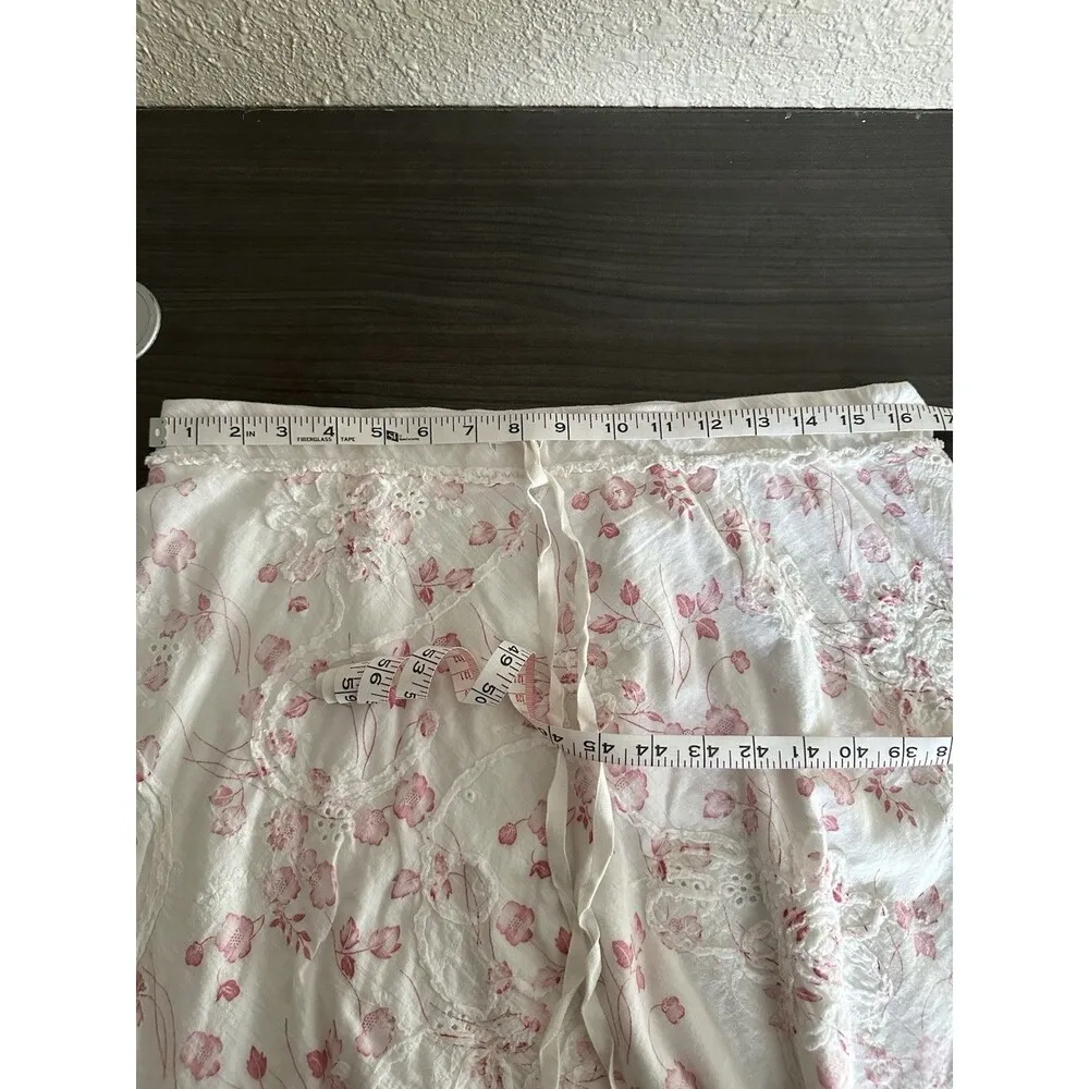 Studio M Skirt Womens Large White Pink Crochet Flared Tiered Ruffle Boho Western - Image 5