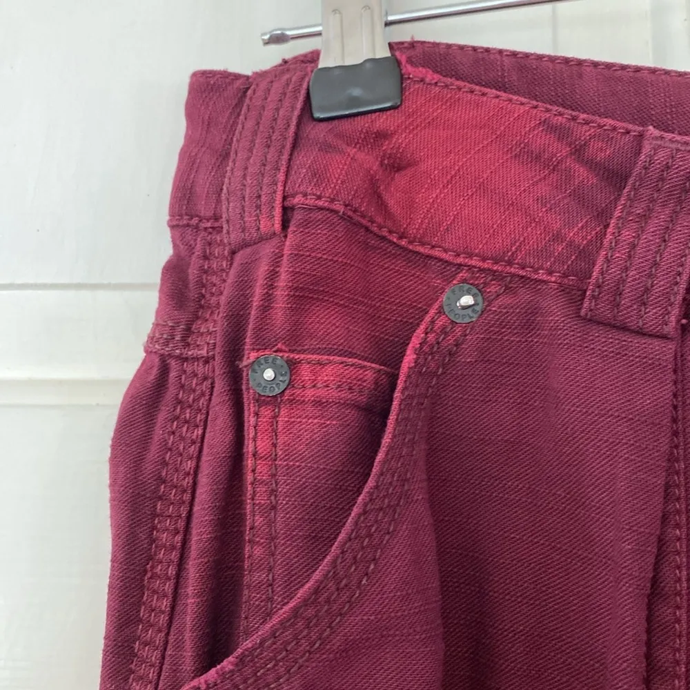 Free‎ People Stay Awhile Carpenter Pants Mulberry Size 4 Purple Maroon Wide Leg - Image 9