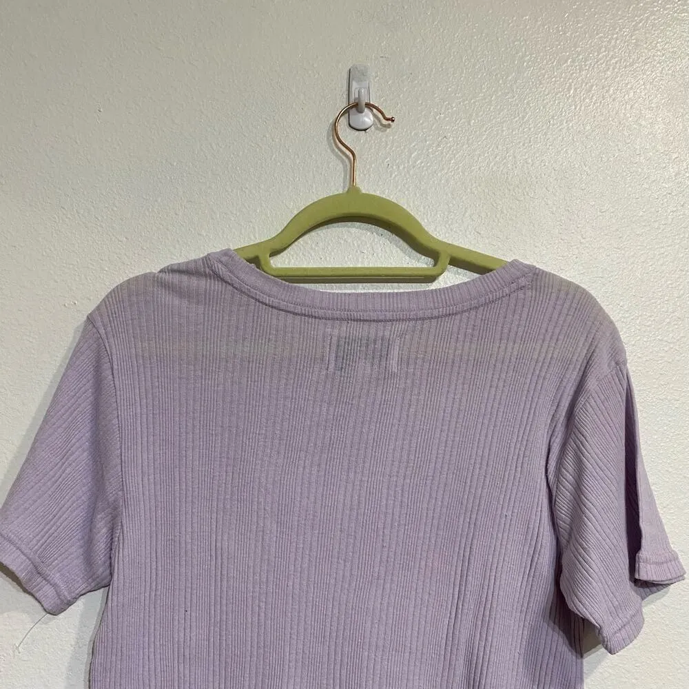 Current/Elliott Purple Ribbed Short Sleeve Tee Sz L NWOT - Image 8