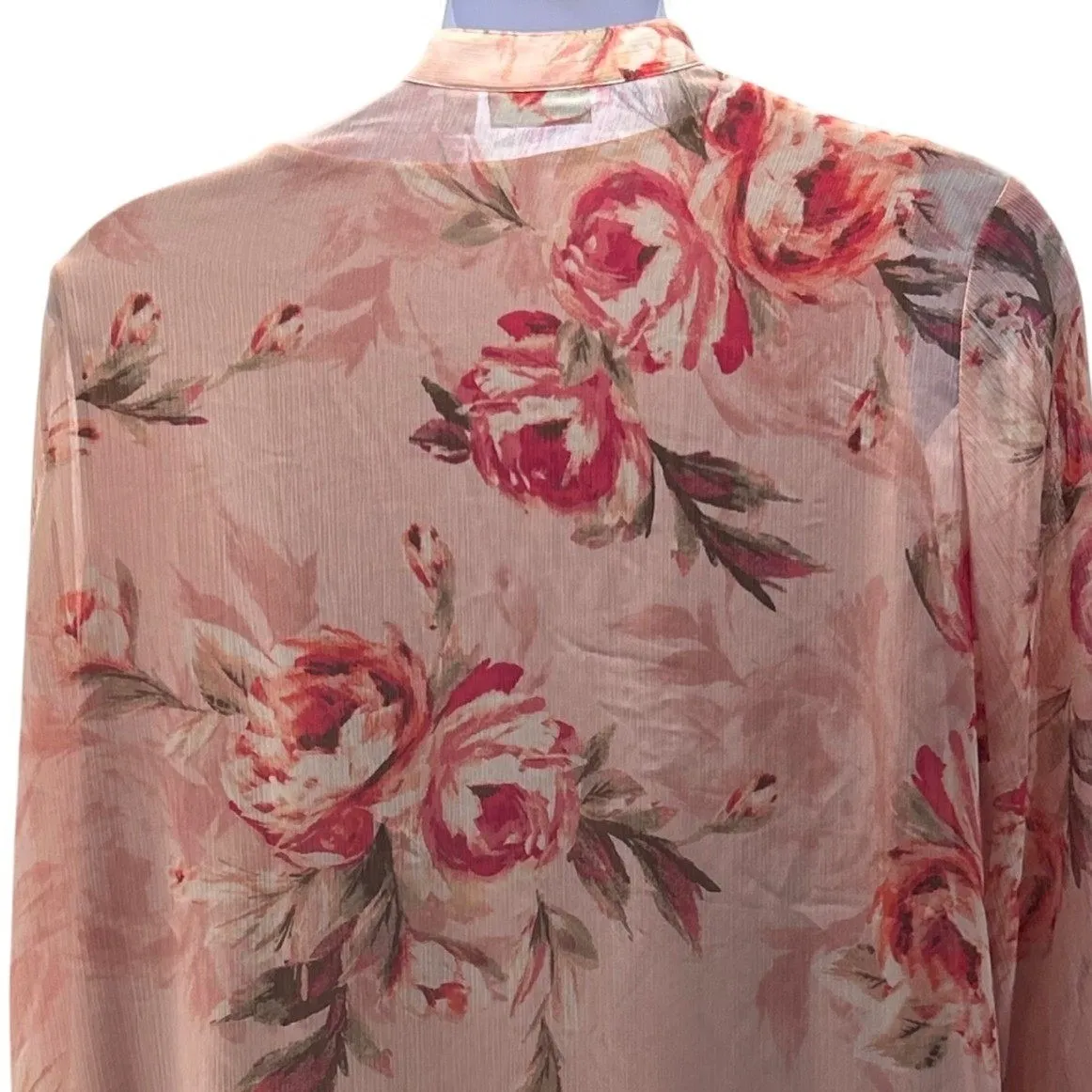 Susan Graver Fairy Top Size 2X Rose Sheer Chiffon Romantic Feminine Boho Garden - Image 4