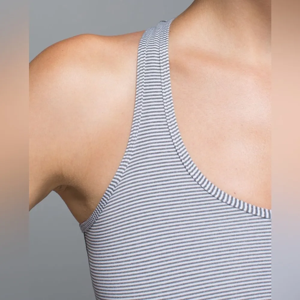 Lululemon Cool Racerback Tank Top in Tonka Stripe Heathered Slate White Size 0 - Image 3