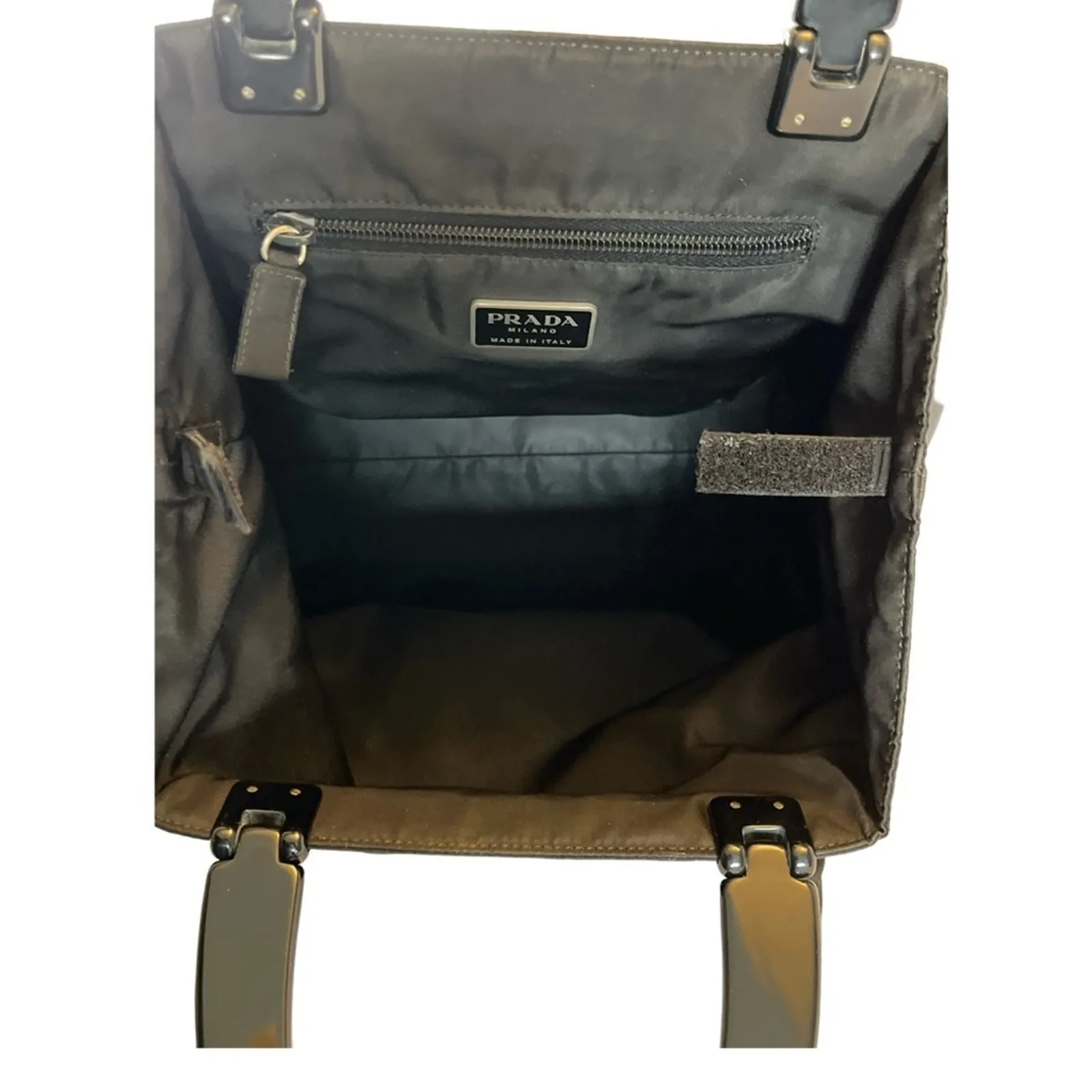 Prada Lucite Handle 90's Tote Black Nylon Made in Italy Minimalist Icon Vintage - Image 6