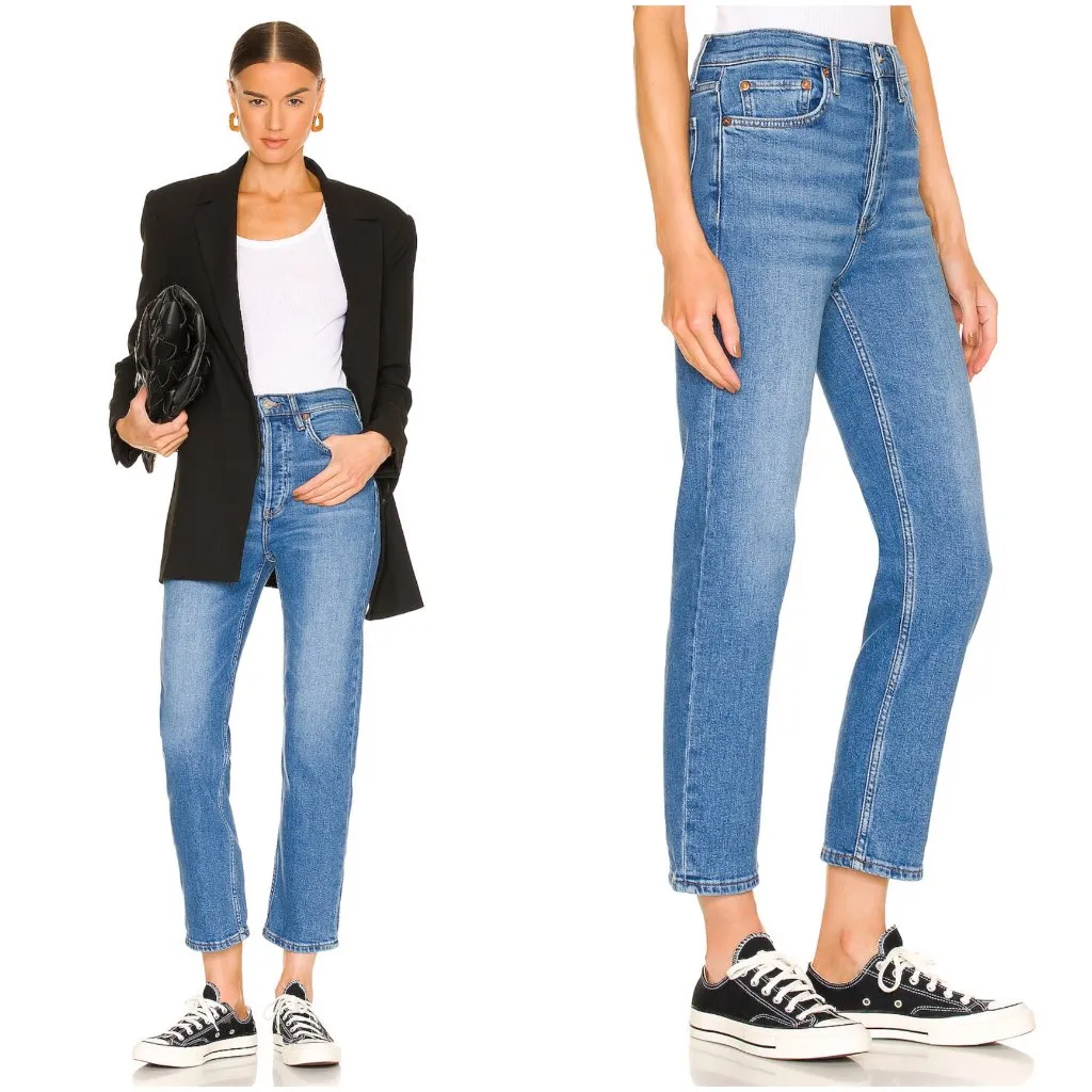 Re/Done Originals 70s Stove Pipe Denim Jeans in Dusted Blue Size 25 LIKE NEW - Image 3