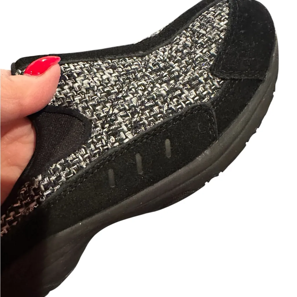 Easy Spirit Traveltime Black Gray Tweed Sequined Metallic Thread Mules Size 8.5 - Image 7