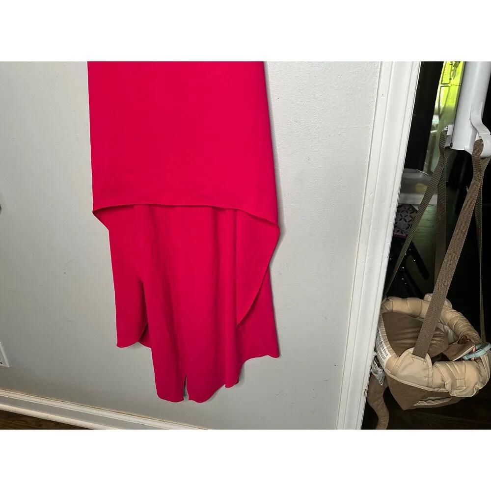 HALSTON Fuchsia Rose Pink Asymmetrical Hemline Multi - Image 11