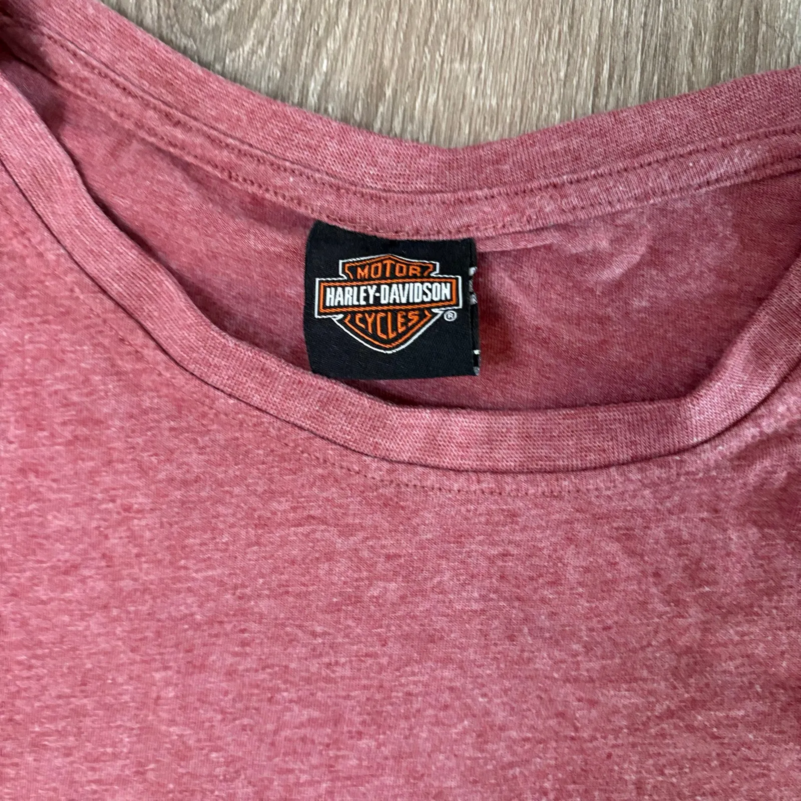 Harley-Davidson Women’s Long Sleeve Shirt Sz S Pink Retro Tattoo OK back Print - Image 2