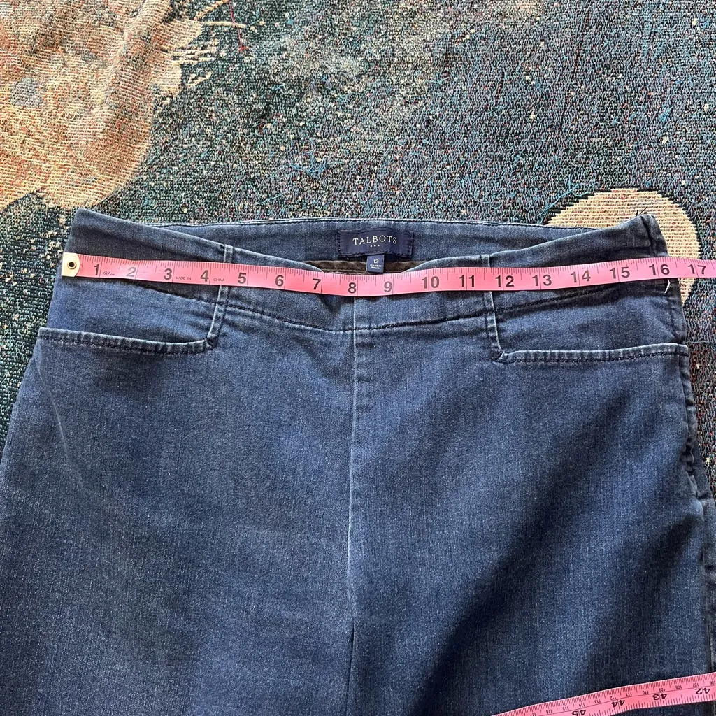Talbots Blue Stretch Straight Leg Jeggings Full Length Classic Women’s Size 12 - Image 13