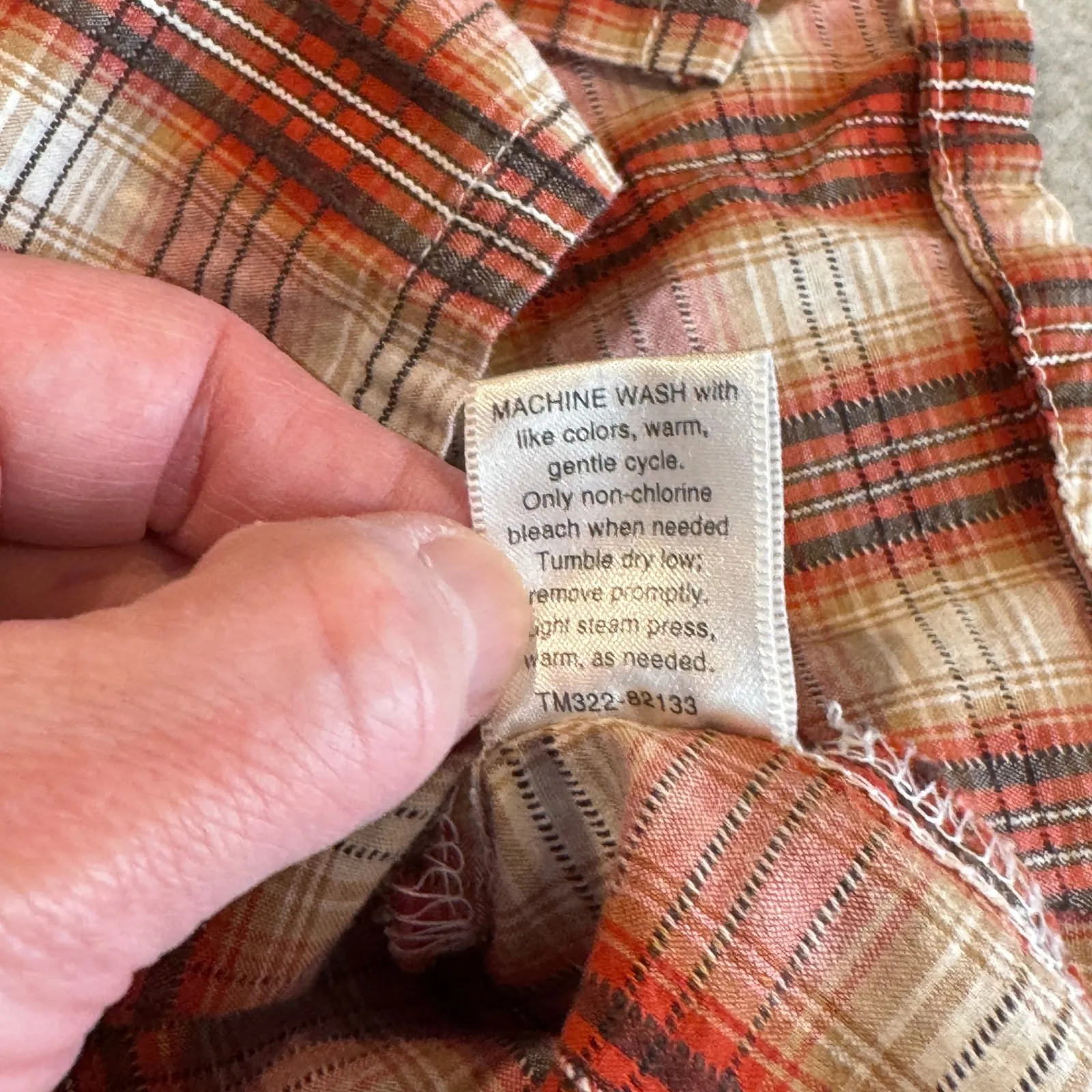 Pendleton Vented Long Sleeve Button Up Shirt Womens Large Red Tan Plaid Cotton - Image 7