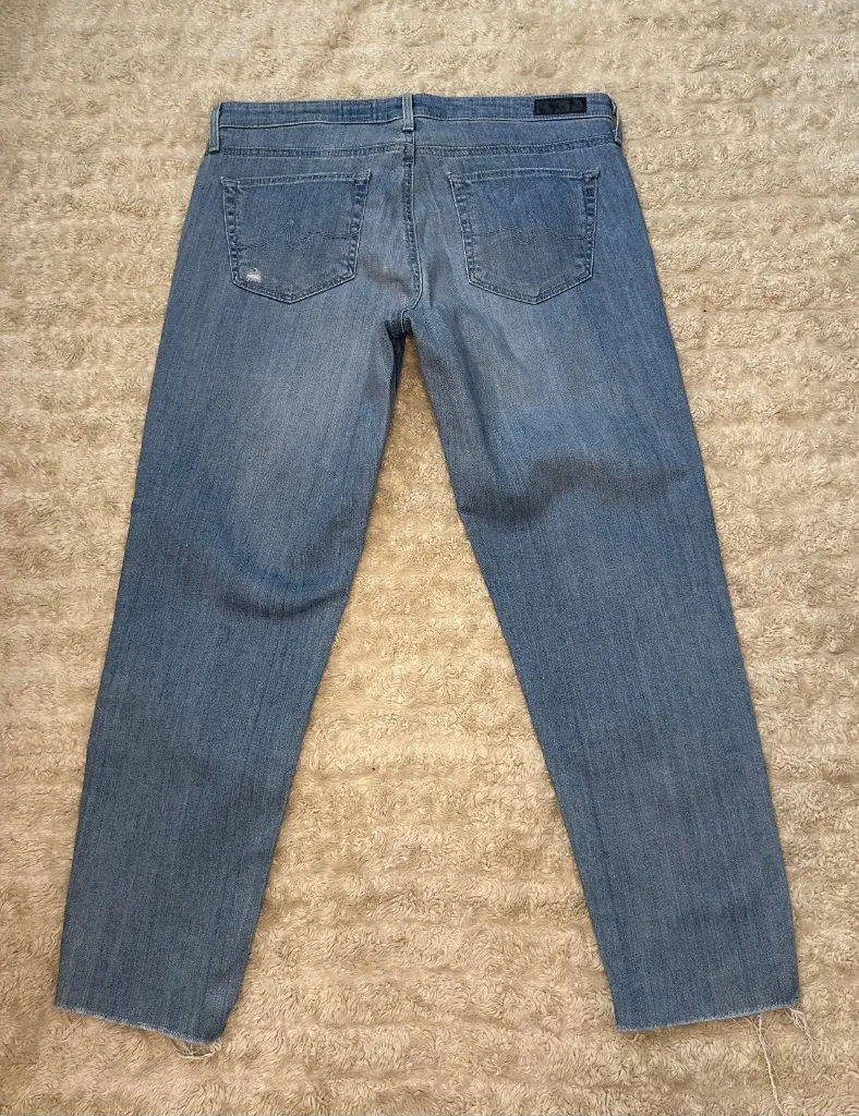 AG Adriano Goldschmeid Stevie Slim light wash distressed capri jeans Size 31 - Image 5