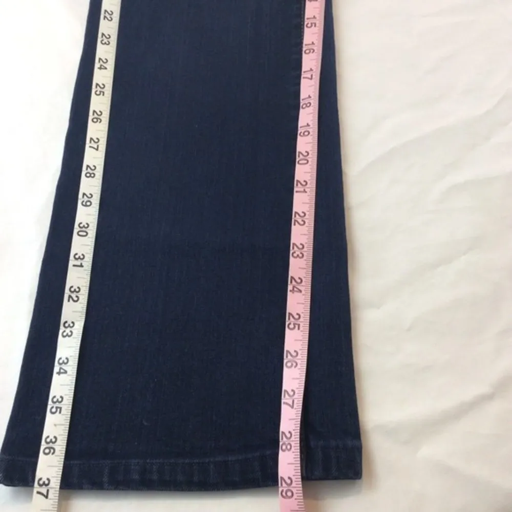 Loft Boot Cut Slim Mid-Rise Womens Jeans Size 10  Dark Wash inseam 29 Button - Image 11