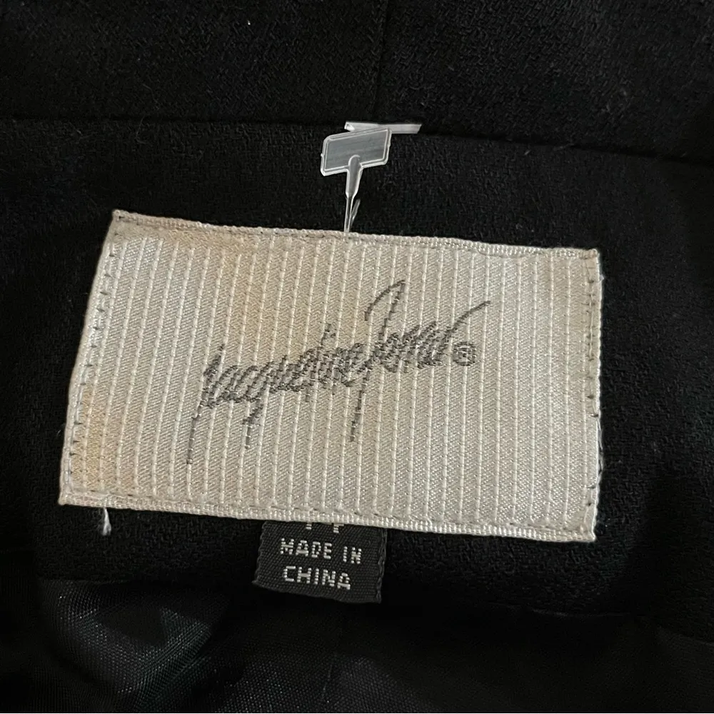 Vintage 90s Jacqueline Ferrar Coat Wrap Dress Black 14 - Image 3