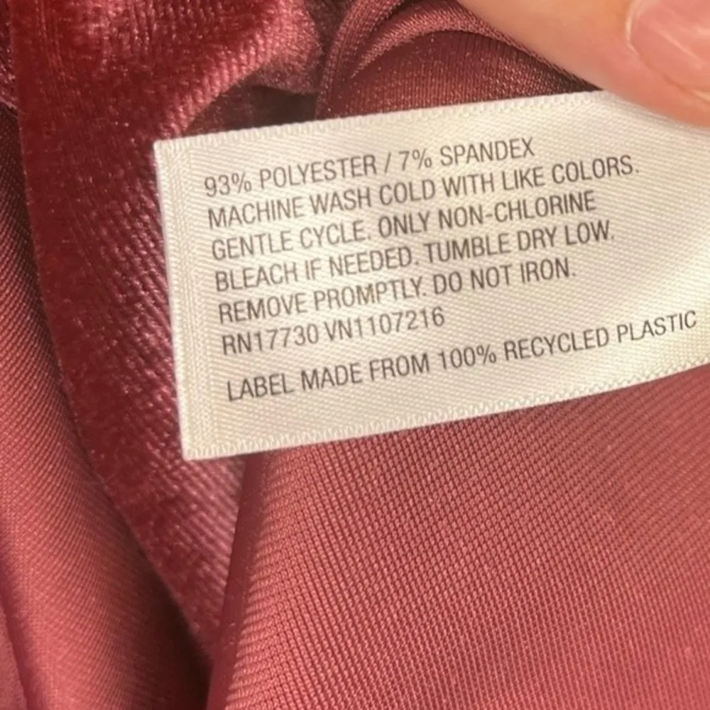 a new day Pink Velvet Long Sleeve Faux Wrap Dress Size XS - Image 5