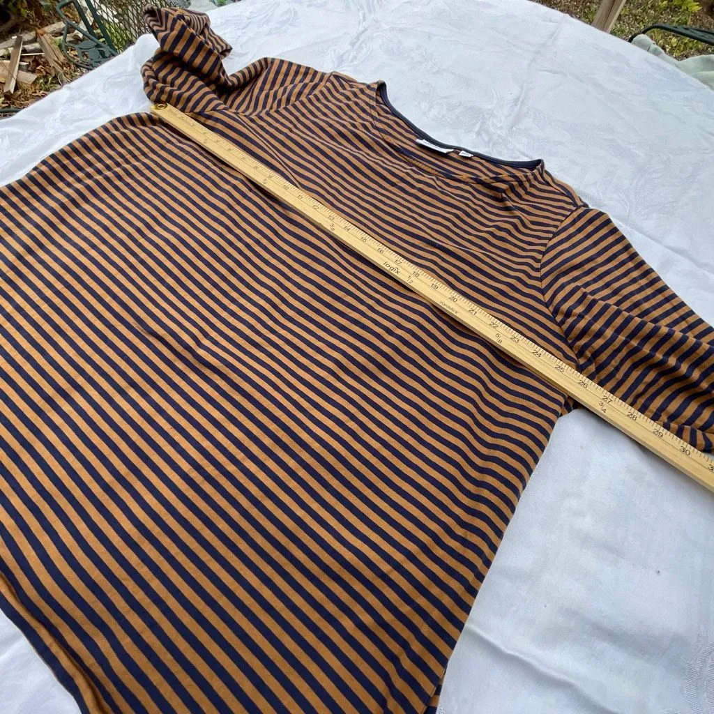 Denim + Co. size 3X blue tan striped top. - Image 7