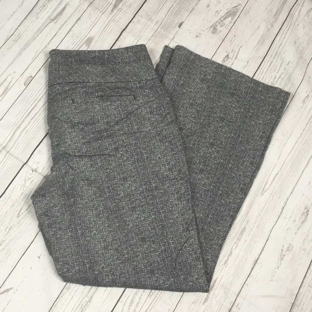 Express Black Lines Pattern Wide Leg Career Pants - Image 4