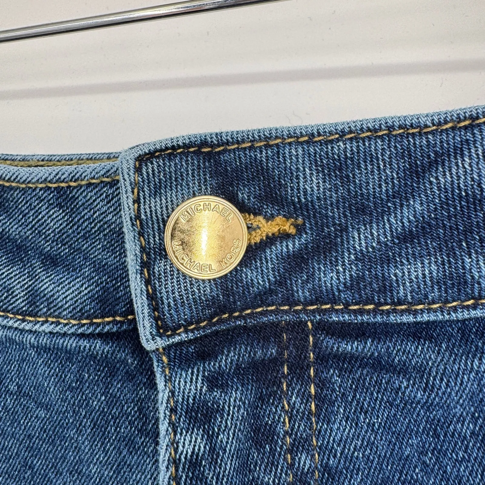 Michael Kors Cargo Jeans Women Size 14 Petite Blue Utility Pocket Denim Pants - Image 6