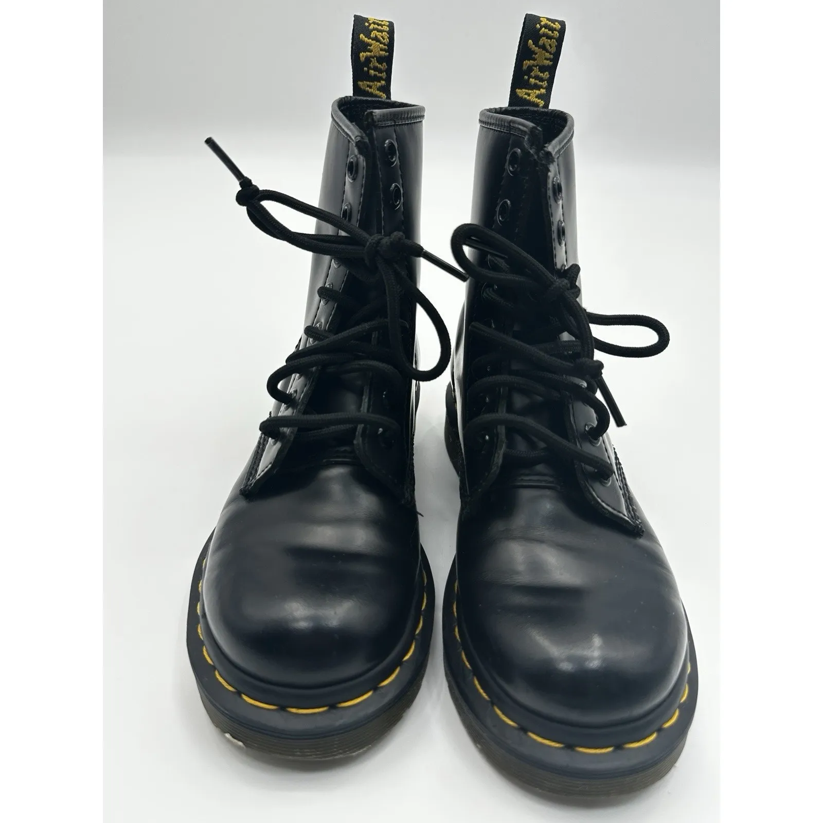 Dr. Martens Vintage Black Leather 8 Eye Combat Boots Women’s 5 AirWair - Image 2