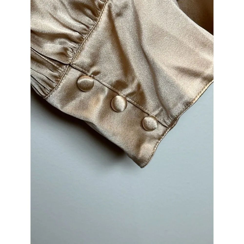 Alice + Olivia Women's Nadine CL000023005 Size XL Almond Puff Sleeve Blouse NWT - Image 9