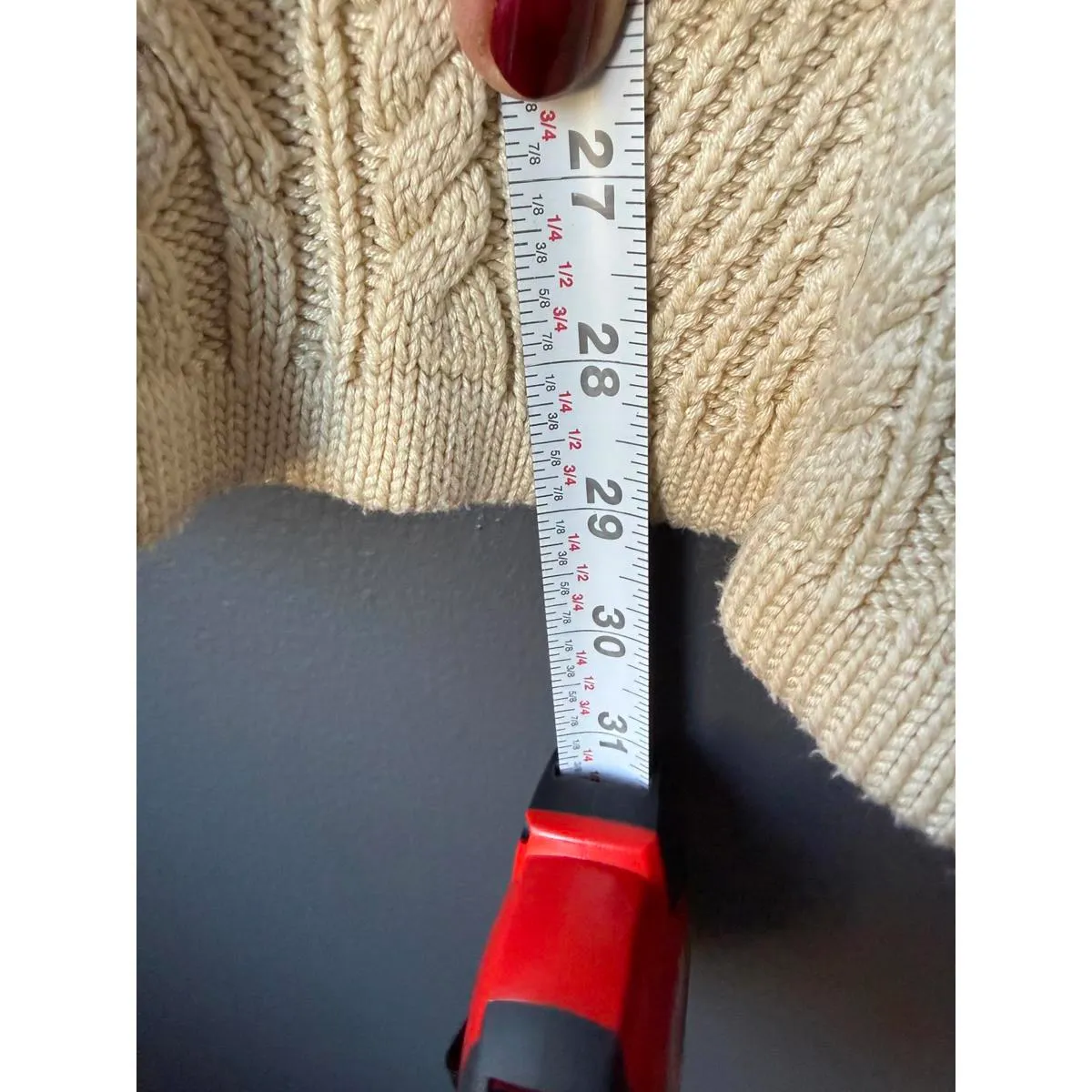 Cream Cable Knit Turtleneck Sweaterdress Size undefined - Image 7