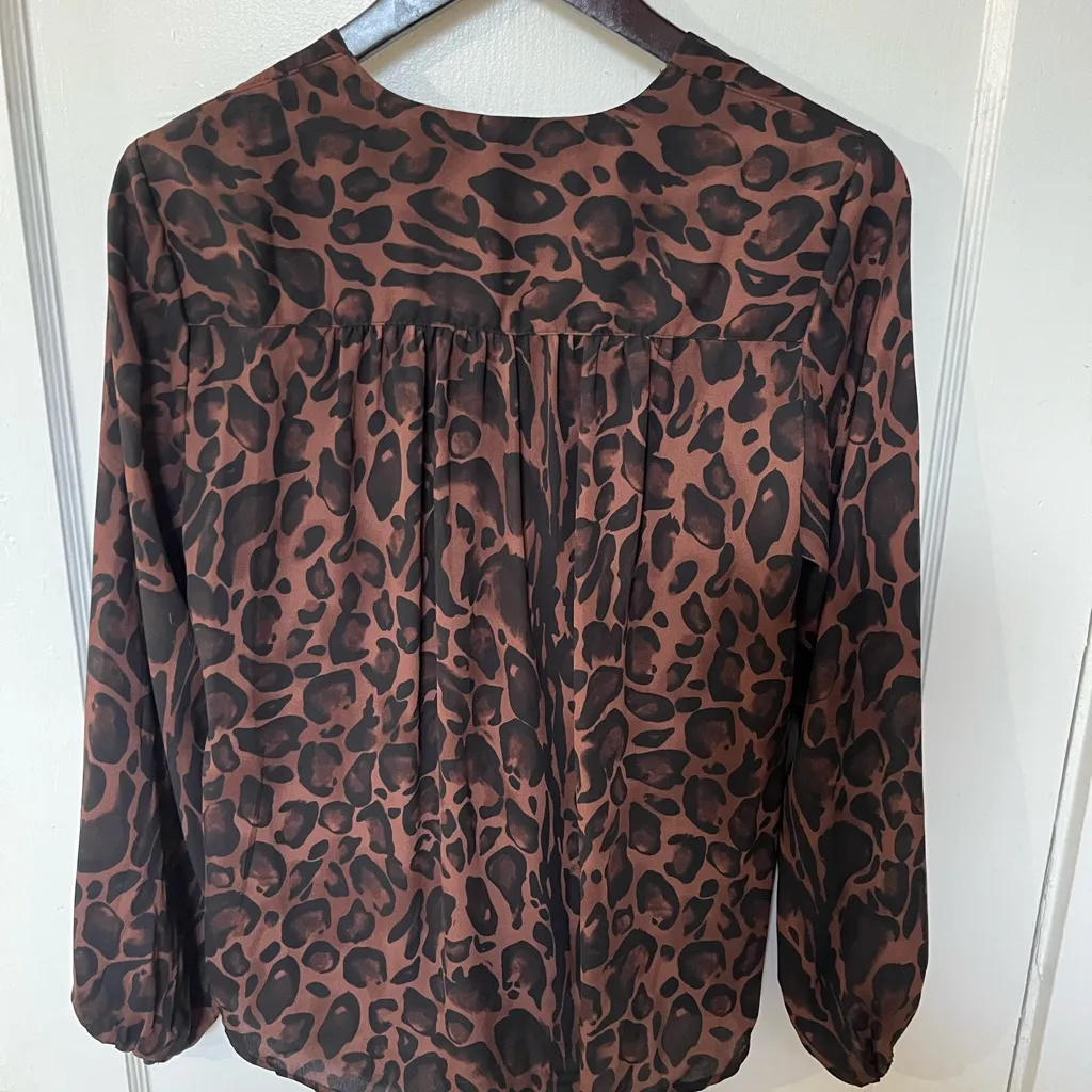 Catherine Malandrino Brown Leopard Print Women's Top - Image 6