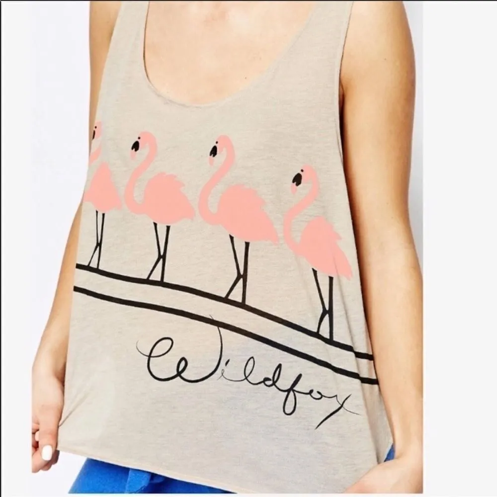 Wildfox Dancing Flamingo Graphic Tank Top - Image 3
