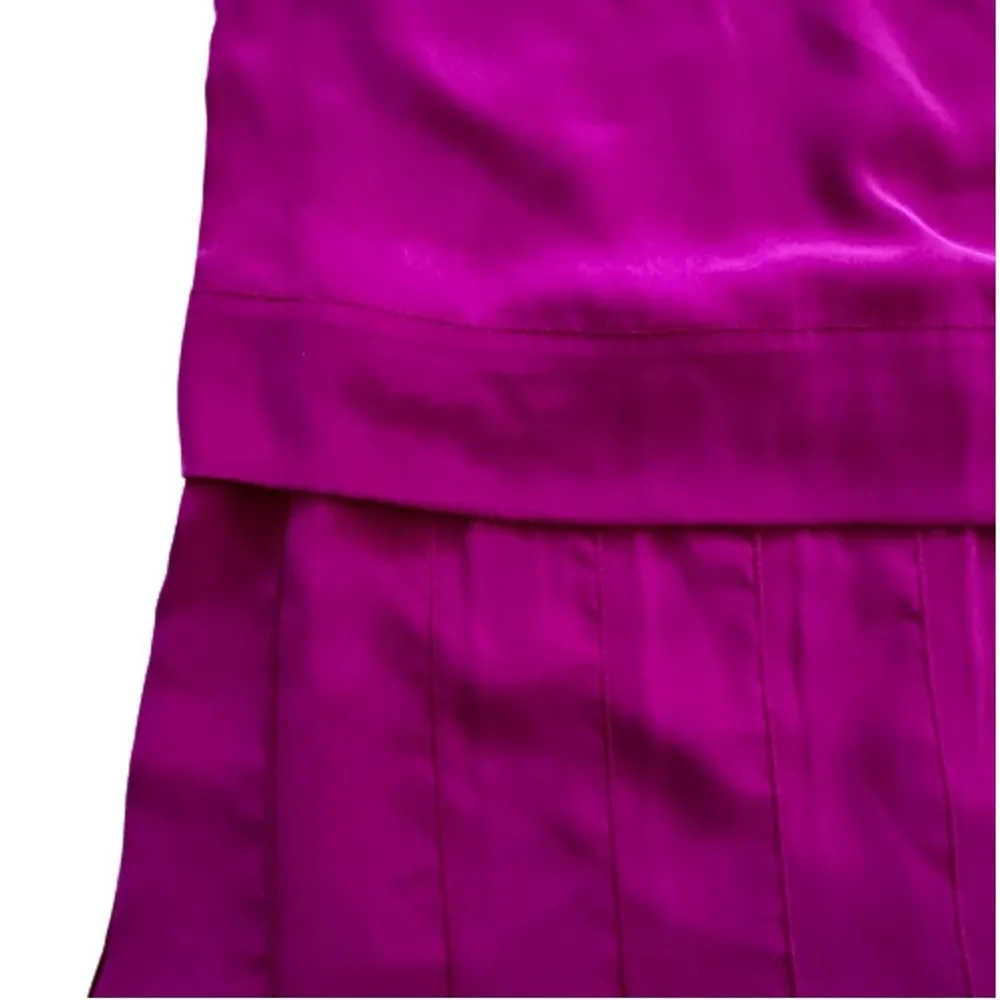 AIKO Dress Magenta Silk Sleeveless Drop Waist Flapper Pleated Mini Dress Size 2 - Image 8