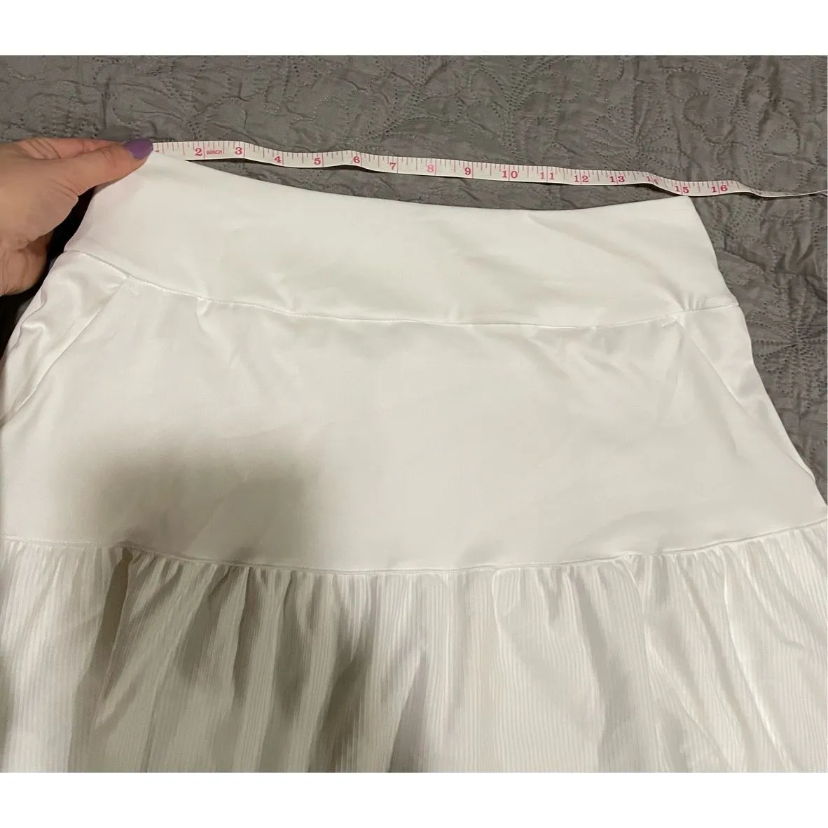 Adidas White Tennis Skort Athletic Medium Stretch New - Image 2