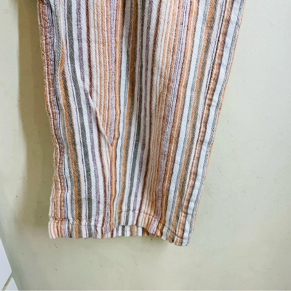 For Cynthia Linen Blend Striped Drawstring Pants size XL - Image 7