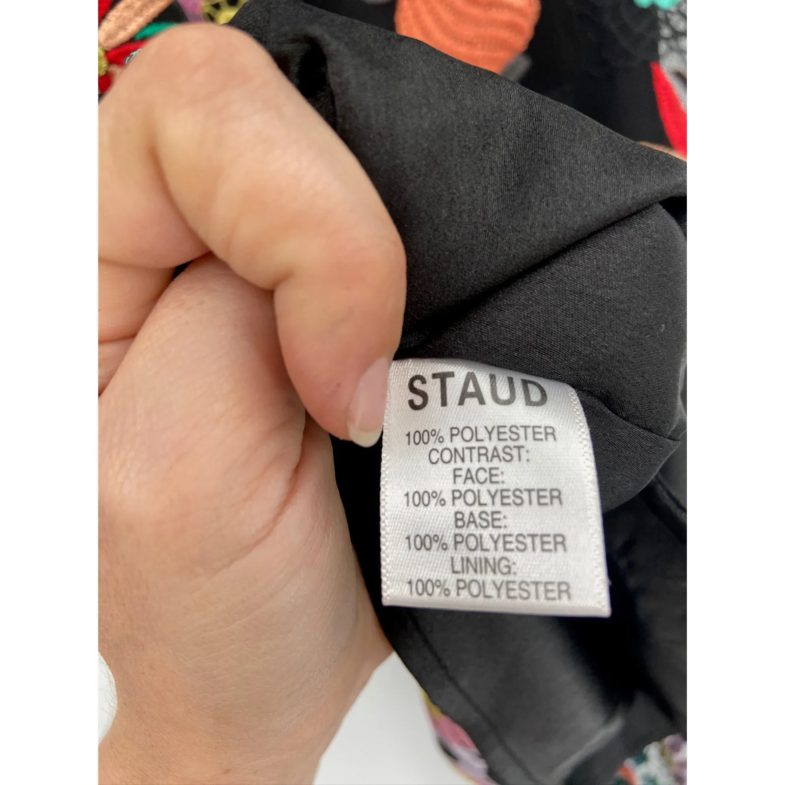 Staud Sicily Black Flower Fruit Embroidered Sleeveless Shift Mini Dress Sz 0 NWT - Image 7