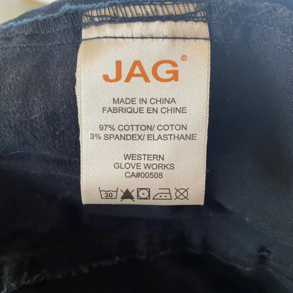 JAG women's M black collared long sleeve button down denim jean jacket pockets Size M - Image 8