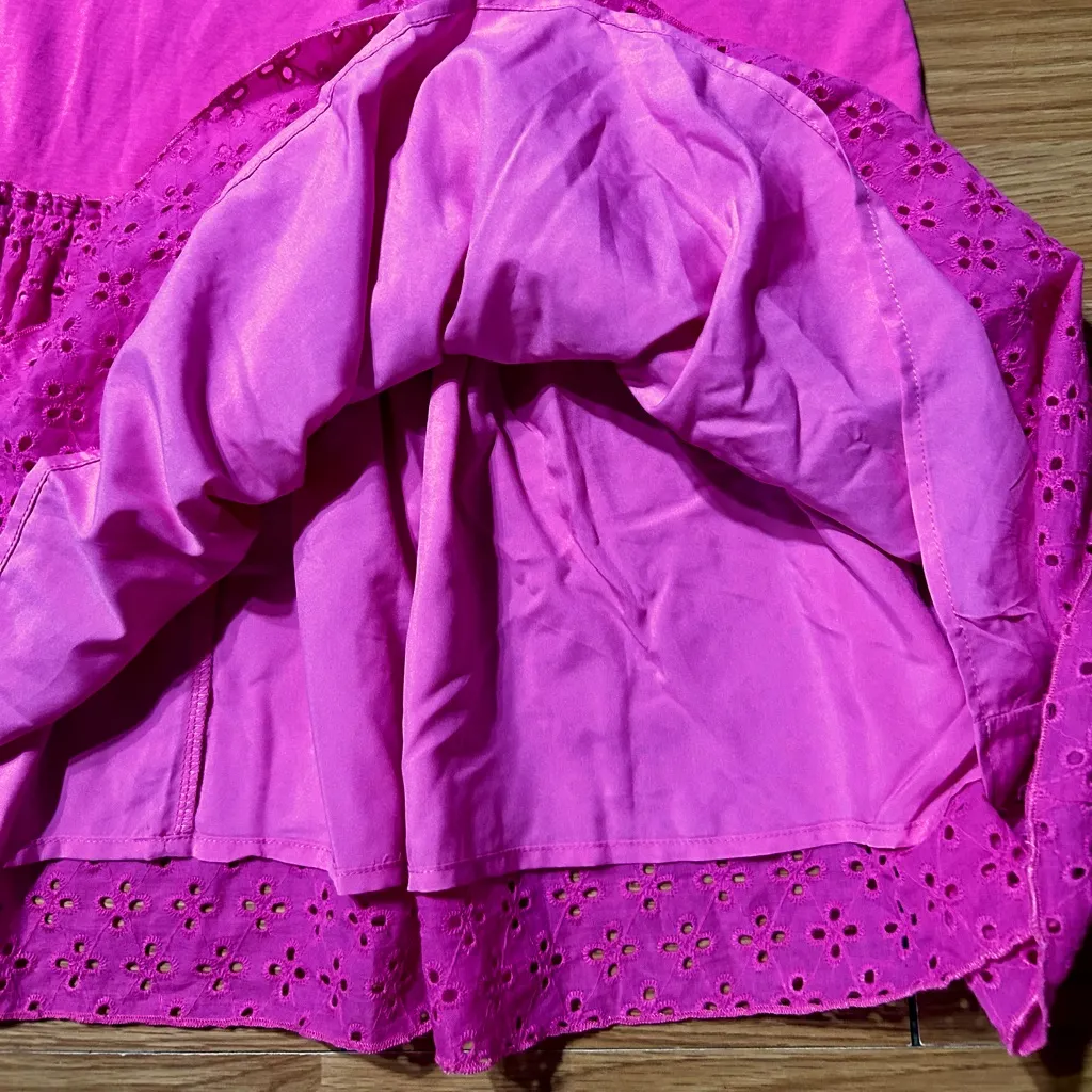 ‘Pink’ Pink Lily Flutter Sleeve  Dress ladies Medium - Image 3