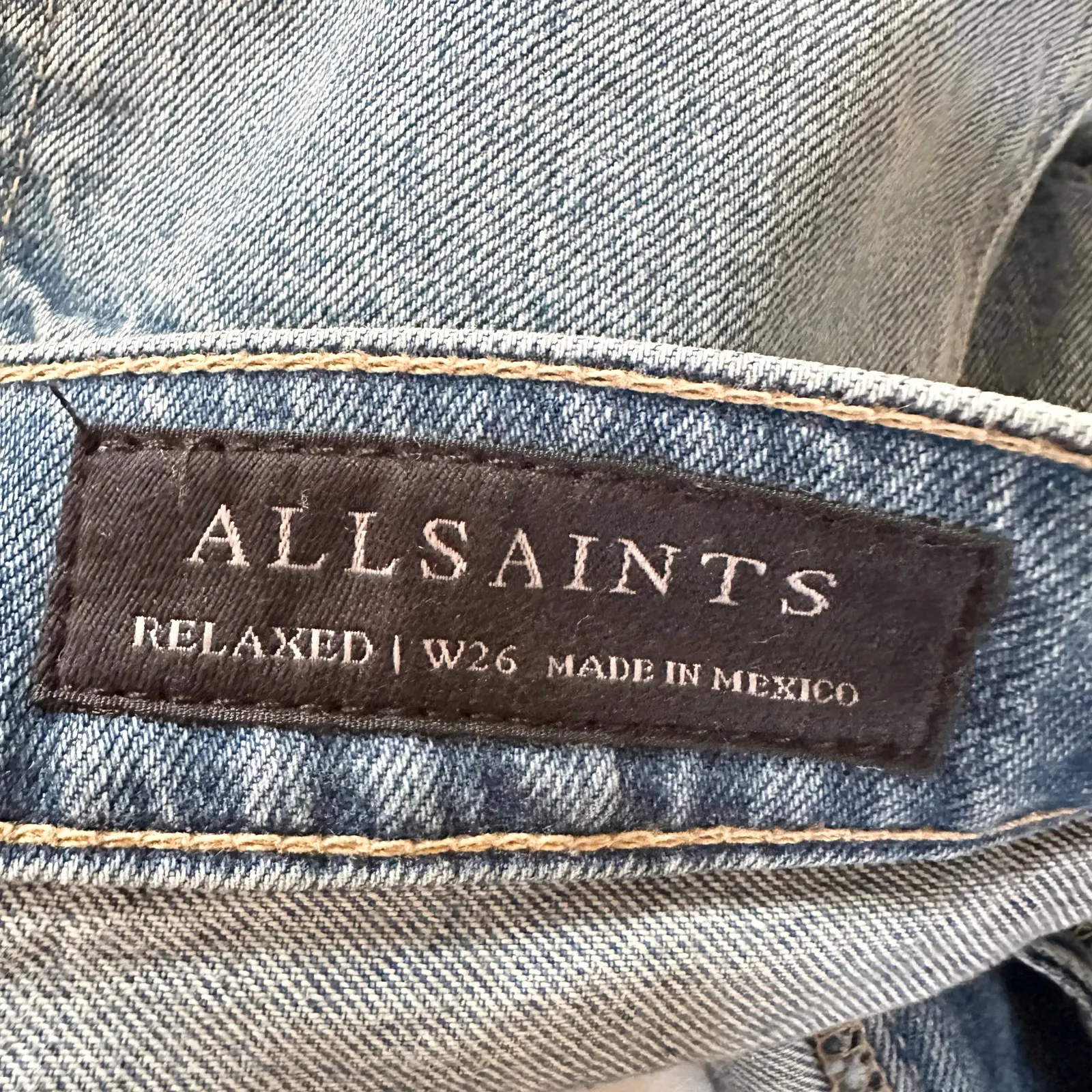 Allsaints Relaxed Fit Wide Leg Indigo Blue W063EB Denim Jeans Waist 26 W063EB - Image 10