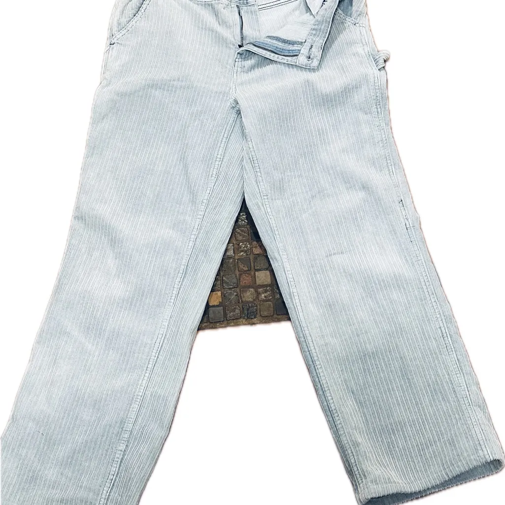 Pacsun Baby blue corduroy Baggy Carpenter pants Sz 28 Trendy Streetwear Relaxed - Image 16