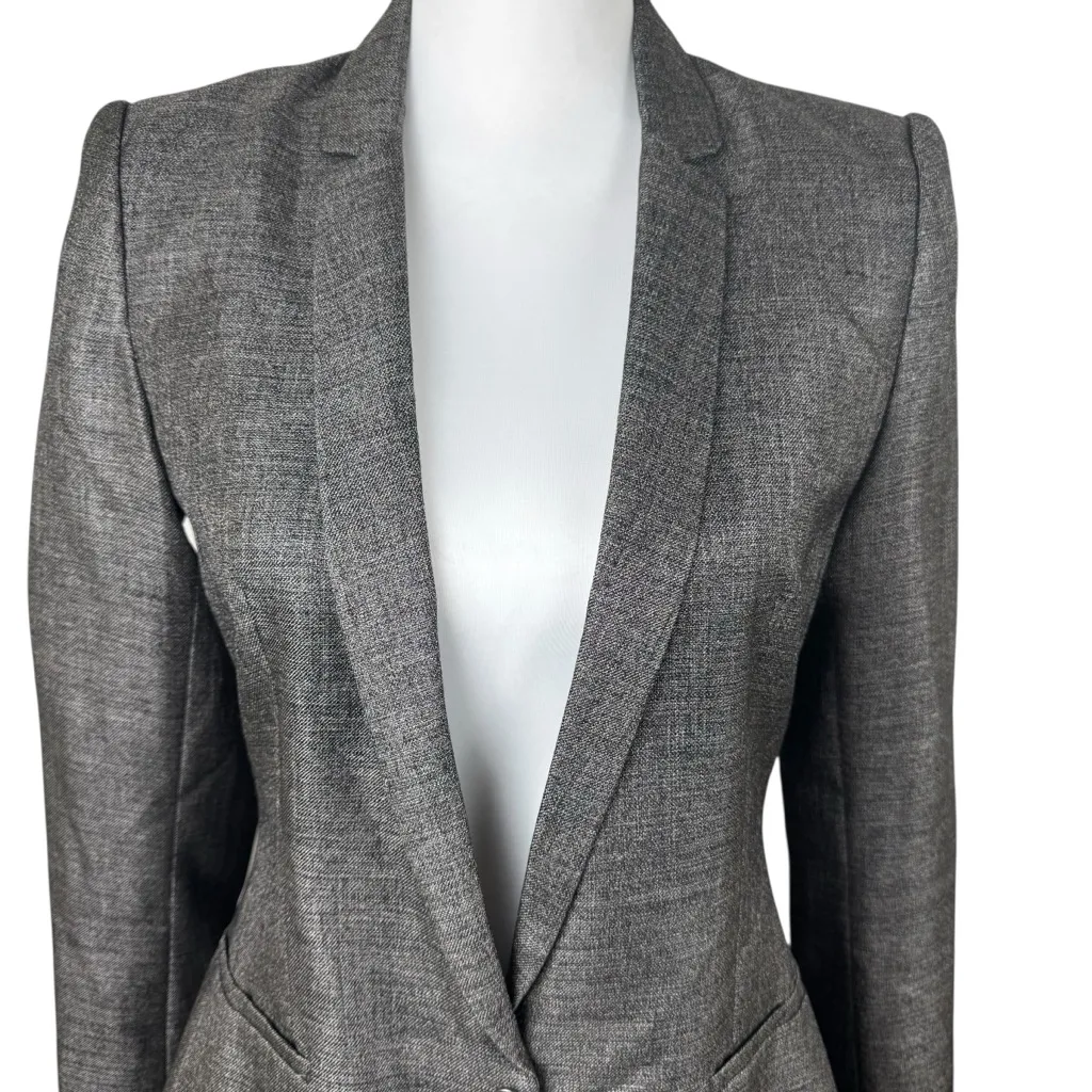 NWT Elie Tahari Bethany Jacket Wool Blend Dark Gray Black Size 4 - Image 6