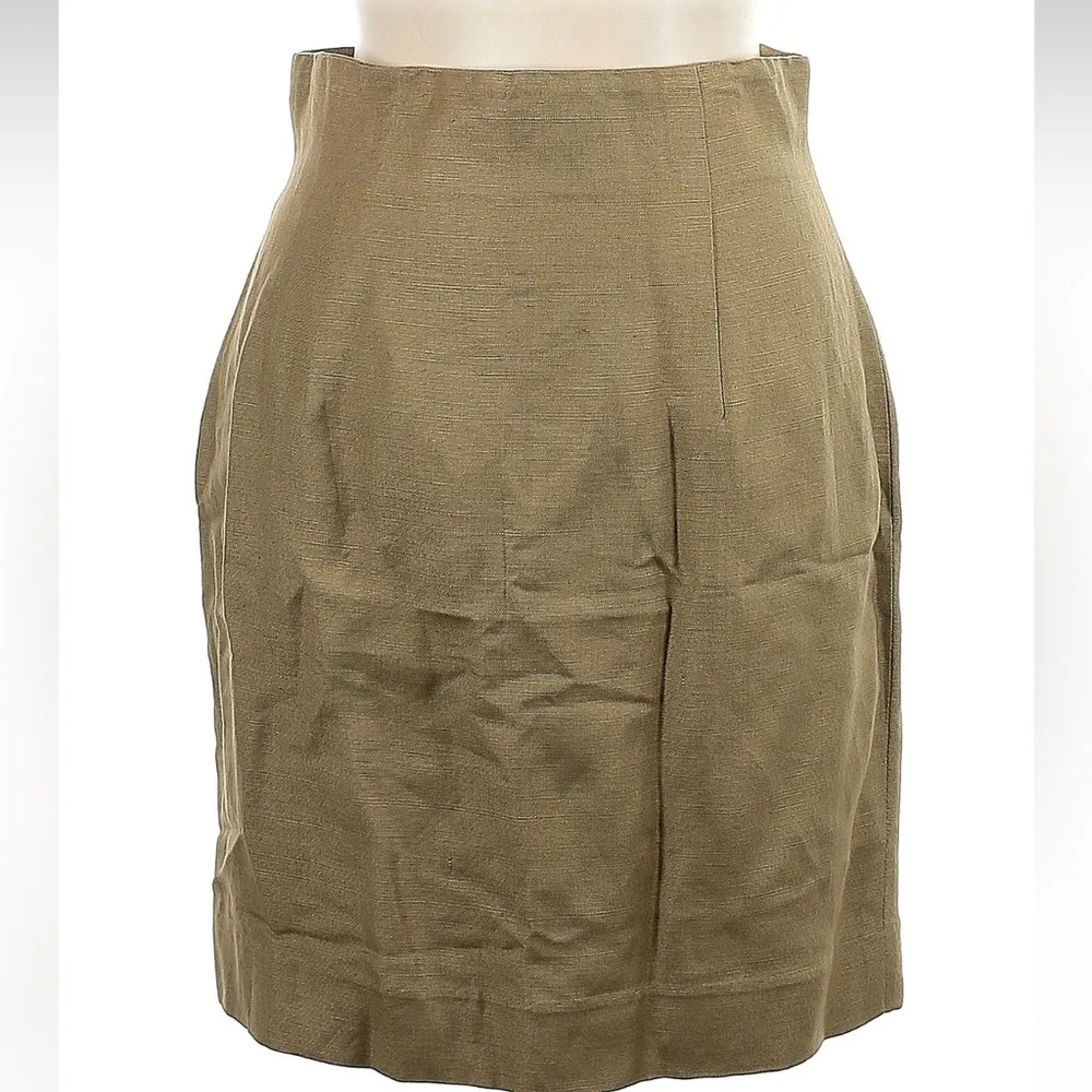 Vintage Cache Gold Label Linen Moshary Tan Skirt Women’s Size 12 Large L - Image 5